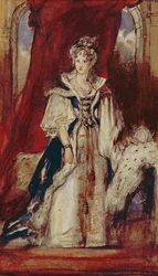 アデレード女王（1792-1849）1836（紙にペンとトイレ）